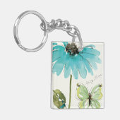 Blauwe ventilator en vlinder sleutelhanger (Voorkant Links)