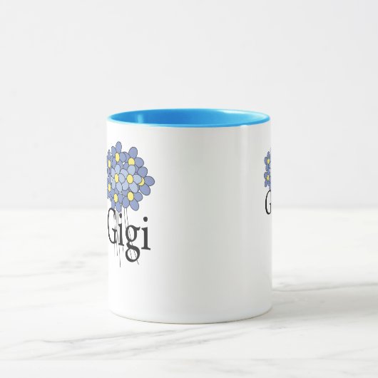  blauwe ventilator Gigi T-shirt Mok (Midden)