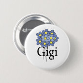 blauwe ventilator Gigi T-shirt Ronde Button 5,7 Cm (Voorkant /achterkant)
