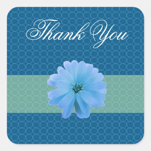 Blauwe ventilator Hartelijk dank Vierkante Sticker (Voorkant)