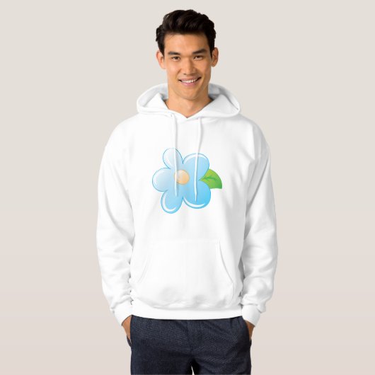 Blauwe ventilator hoodie (Voorkant volledig)