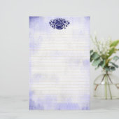 Blauwe  ventilator met Canvas langoeroe Briefpapier (Staand voorkant)