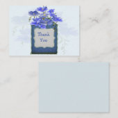 Blauwe ventilator op denim Label Dank u wel kaarte Notitiekaartje (Voorkant / Achterkant)