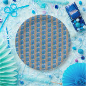 Blauwe ventilator papieren bordje (Feest)