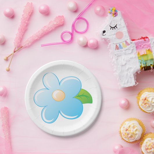 Blauwe ventilator papieren bordje (Feest)