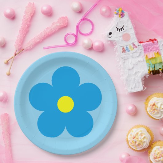 Blauwe ventilator papieren bordje (Feest)