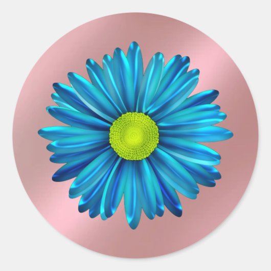 Blauwe ventilator ronde sticker (Voorkant)