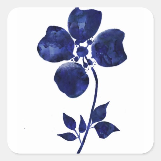 Blauwe ventilator vierkante sticker (Voorkant)