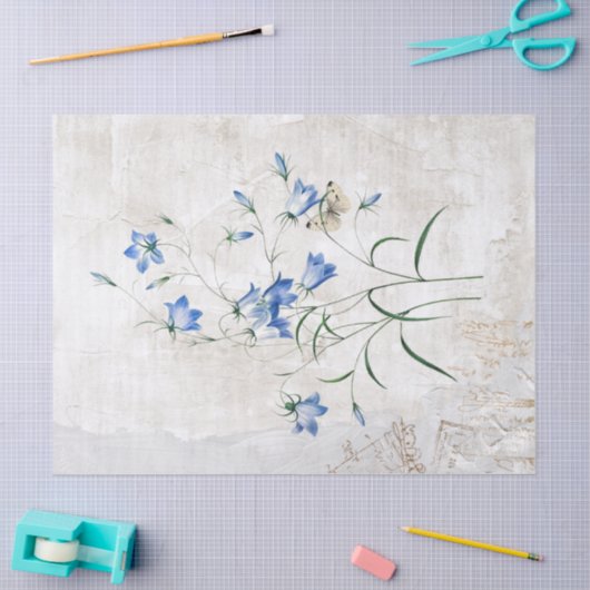 Blauwe ventilator  vlinder gekleurd ontkoppeld tissuepapier (Craft)