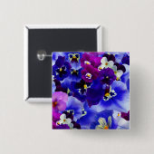 Blauwe ventilatorregeling vierkante button 5,1 cm (Voorkant /achterkant)