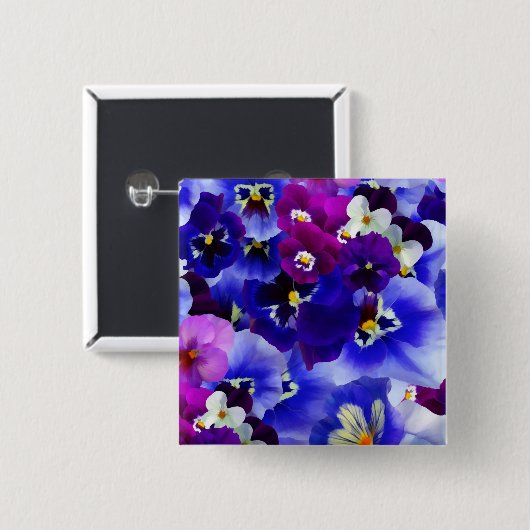 Blauwe ventilatorregeling vierkante button 5,1 cm (Voorkant /achterkant)