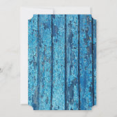 Blauwe verblindende Weaer Wood Wedding Invitations Kaart (Achterkant)