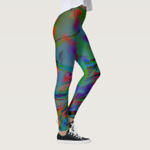 blauwe veren abstract leggings