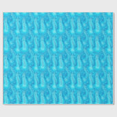 Blauwe veren boa cadeaupapier (Vlak)