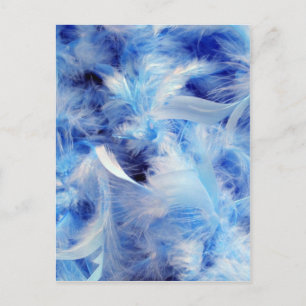 Blauwe veren briefkaart
