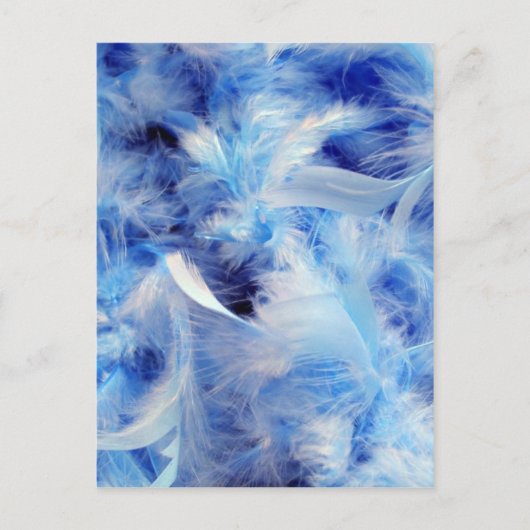 Blauwe veren briefkaart (Voorkant)
