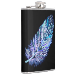 Blauwe veren kolf - Kies kleuren Heupfles