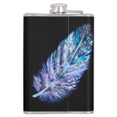 Blauwe veren kolf - Kies kleuren Heupfles (Achterkant)