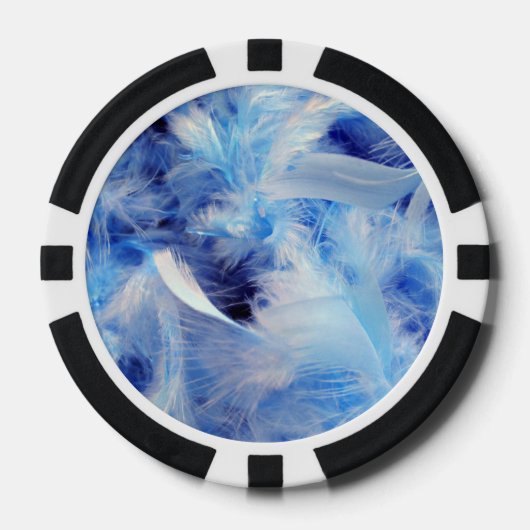 Blauwe veren pokerchips (Voorkant)
