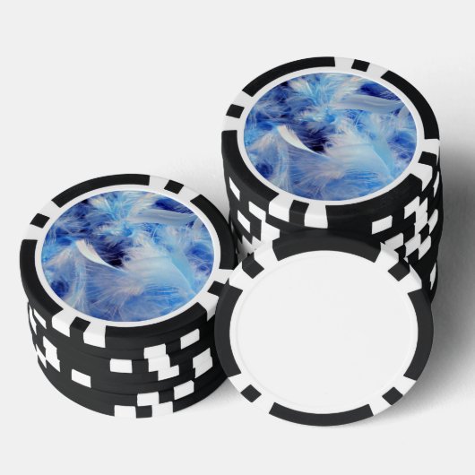 Blauwe veren pokerchips (Opstapeling)