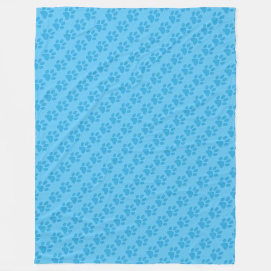 Blauwe verf afdrukken op blauw patroon fleece deken (Voorkant)