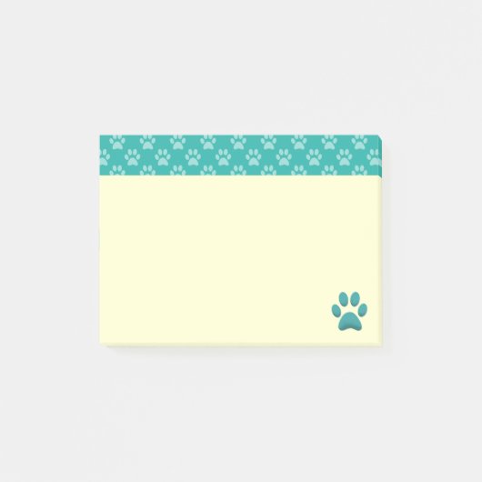Blauwe verf afdrukken post-it® notes (Voorkant)