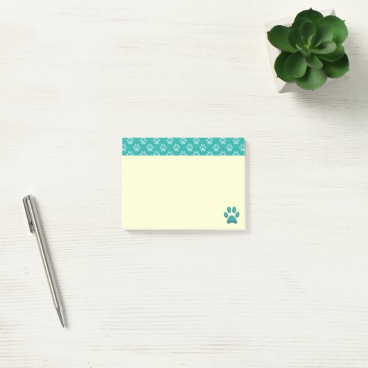 Blauwe verf afdrukken post-it® notes (Kantoor)