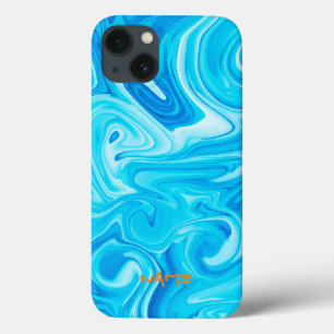 Blauwe Verf Art NAAM Moderne Surfer Ocean Water Case-Mate iPhone Case