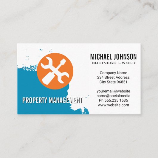 Blauwe verf | Carpinghandgereedschap Visitekaartje (Voorkant)