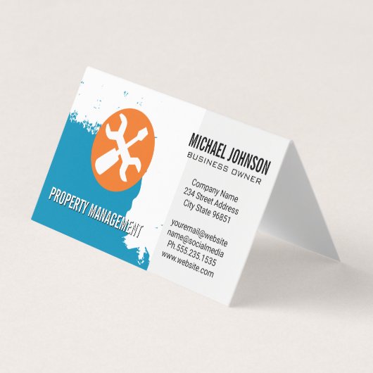 Blauwe verf | Carpinghandgereedschap Visitekaartje (Voorkant)