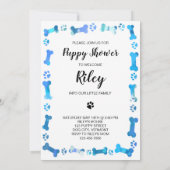 Blauwe verf drukt nieuwe pootpop kaart (Achterkant)