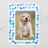 Blauwe verf drukt nieuwe pootpop kaart (Voorkant / Achterkant)