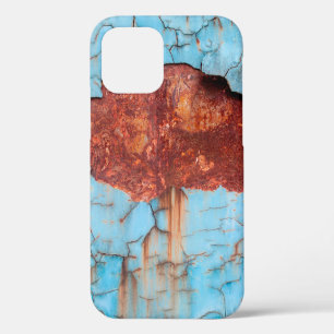 Blauwe verf en roesttextuur oud, verf, textuur, a iPhone 12 hoesje