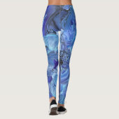 Blauwe verf giet leggings (Achterkant)
