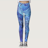 Blauwe verf giet leggings (Voorkant)