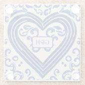  blauwe verf keramisch uiterlijk voor paren glazen onderzetter (Achterkant)