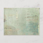  blauwe verf Krantenkrant STamped collage Briefkaart (Voorkant)