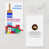 Blauwe verf penselen boven graffiti visitekaartje (Voorkant / Achterkant)