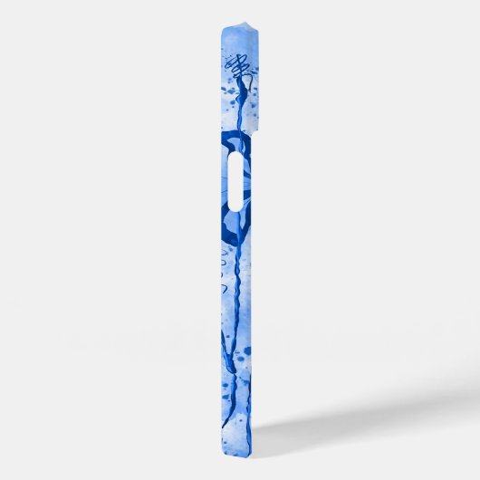 Blauwe Verf Splatter & Lelies Case-Mate iPhone Case (Achterkant / Rechts)