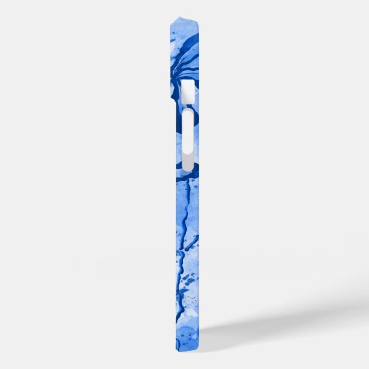 Blauwe Verf Splatter & Lelies Case-Mate iPhone Case (Achterkant / Links)