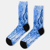 Blauwe Verf Splatter & Lelies Sokken (Links)