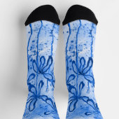 Blauwe Verf Splatter & Lelies Sokken (Top)