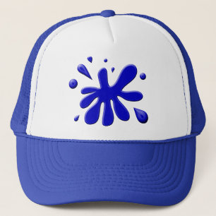 Blauwe verf splodge trucker pet