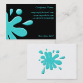 Blauwe verf splodge visitekaartje (Voorkant / Achterkant)