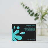 Blauwe verf splodge visitekaartje (Staand voorkant)