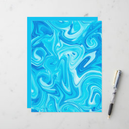 Blauwe Verf Swirl Art Moderne Water Surfen Craft