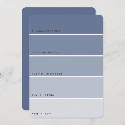 Blauwe verf Verschuiving Aankondiging Blauwe verf  (Voorkant / Achterkant)