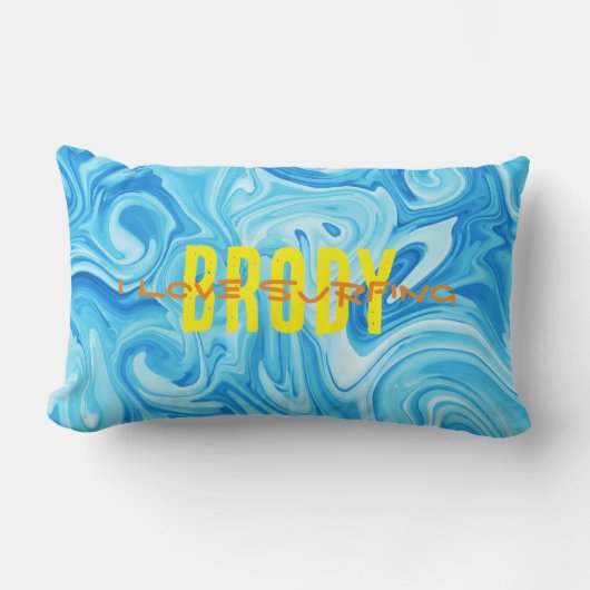 Blauwe verf zwijn waar ik van hou: OVERNAAM Ocean Kussen (Voorkant)