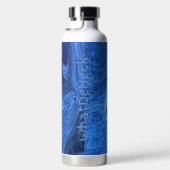 Blauwe verfbellen waterfles (Rechts)