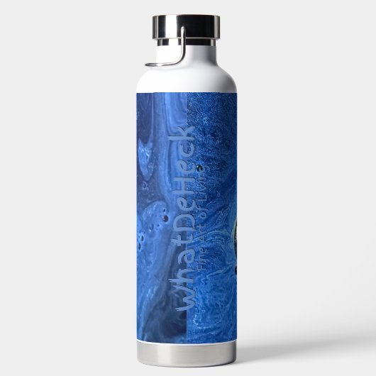 Blauwe verfbellen waterfles (Rechts)